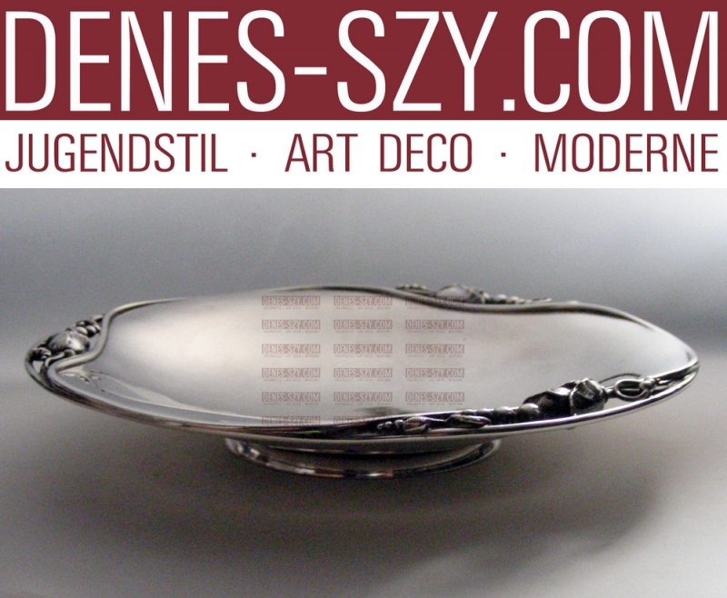 Georg Jensen silver blossom pattern round dish 2A