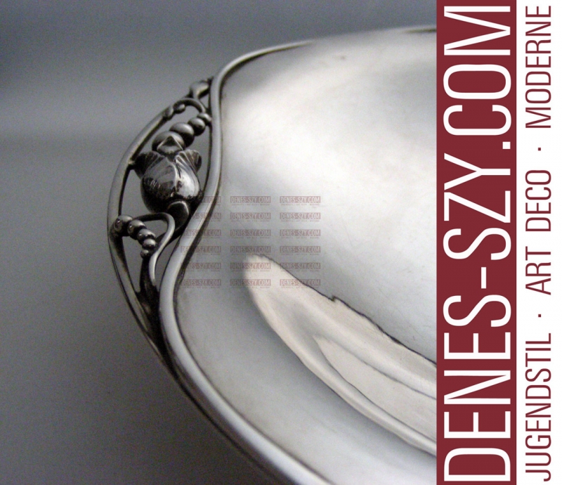 Georg Jensen silver blossom pattern round dish 2A