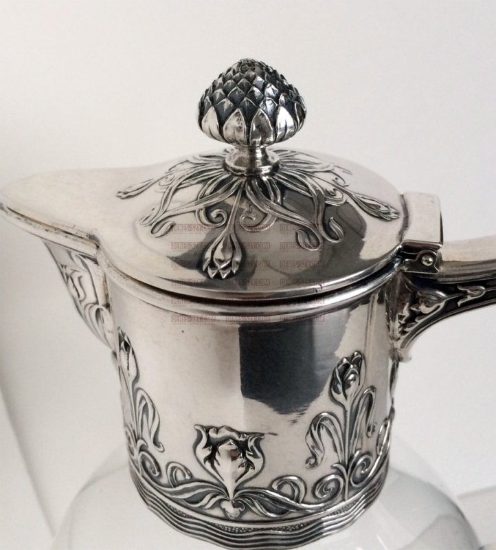German Art Nouveau silver decanter by Heinrich Vogeler