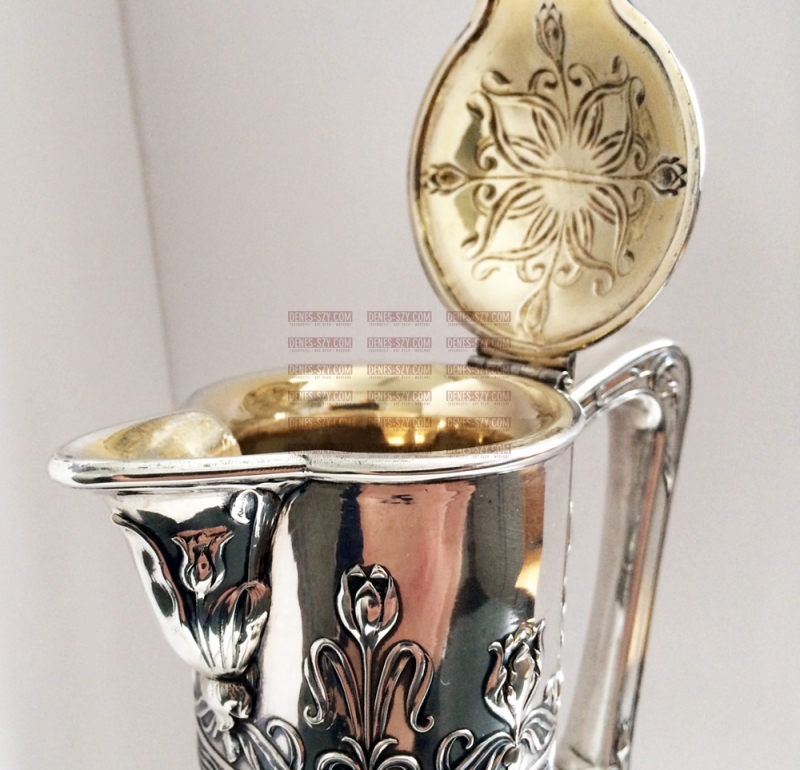 German Art Nouveau silver decanter by Heinrich Vogeler