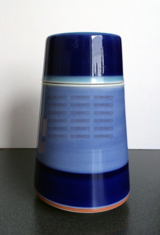 porcellana KPM Berlino, forma conica scatola con coperchio, design: Trude Petri ca. 1957