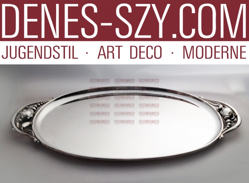 Georg Jensen silver Blossom Collection oval Serving tray 2 H