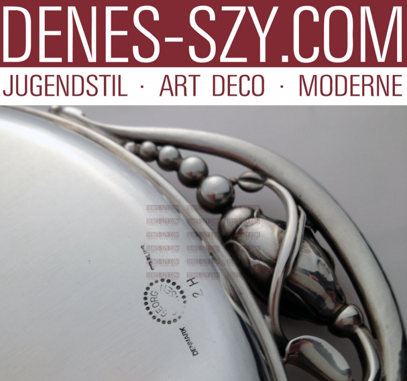 Georg Jensen silver Blossom Collection oval Serving tray 2 H