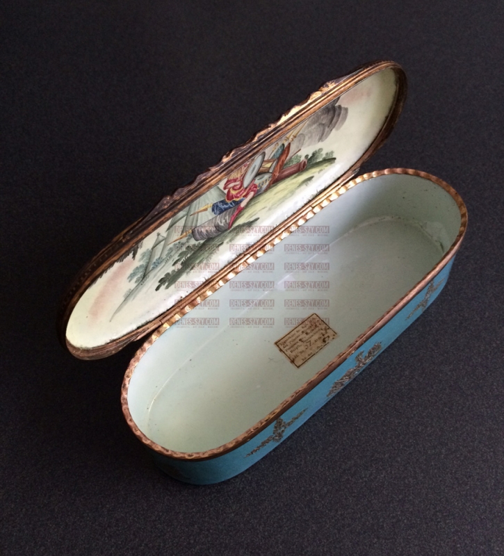 rare Prussian Imperial war enamel snuff box Frederic II. Berlin
