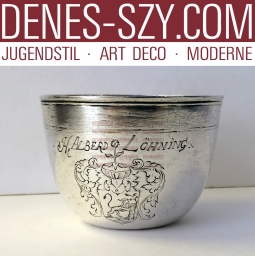 Coupelle / gobelet baroque, Marque de la ville: clé pour Hansa Stadt Bremen vers 1700, Marque du fabricant de marque de ville: Ahlbert Gröning