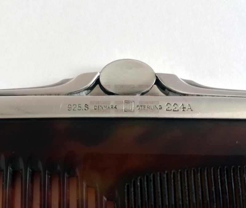 pettine 224 in argento Sterling e tartaruga di Georg Jensen