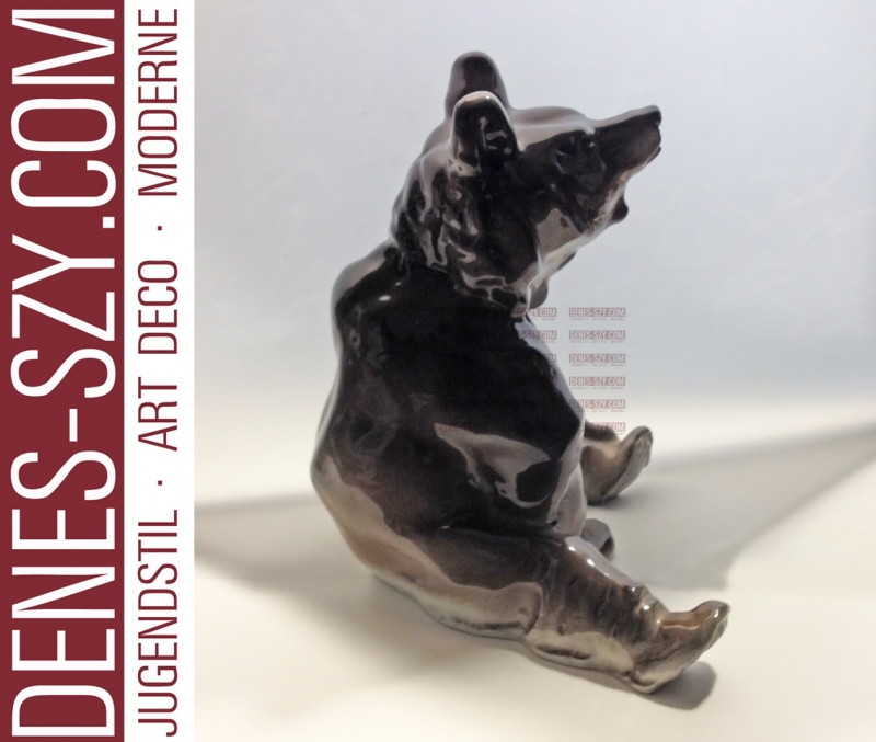 KPM Berlin Jugendstil Porzellanfigur KRAGENBÄR, A Puchegger 1909