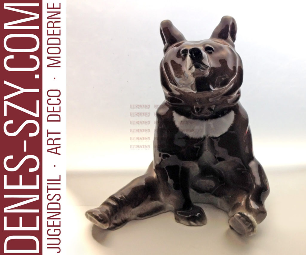 Figurine en porcelaine Art Nouveau "ours à collier", Conception: Anton Puchegger 1909, Exécution: KPM Berlin 1925