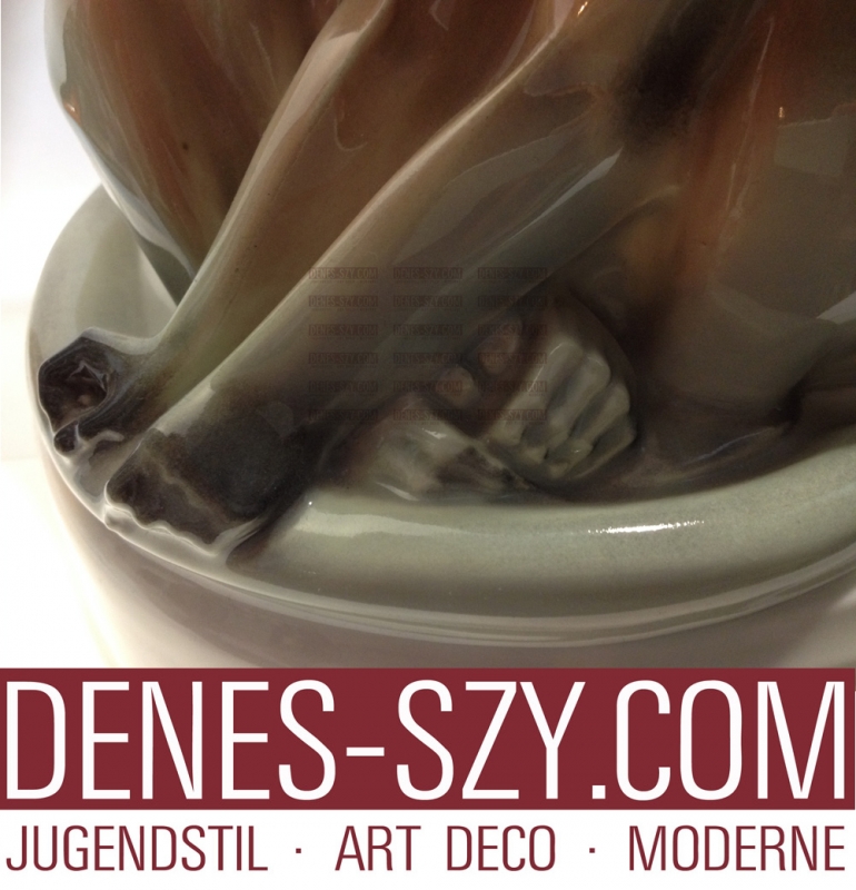 Jugendstil Porzellan Figur KPM Berlin, A. PUCHEGGER, Affengruppe