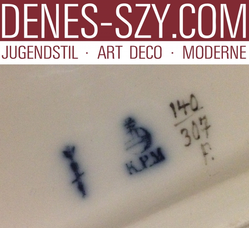 Jugendstil Porzellan Figur KPM Berlin, A. PUCHEGGER, Affengruppe