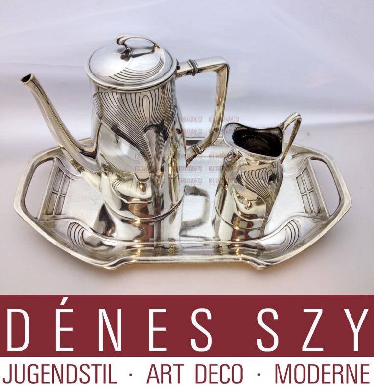 Orivit Cologne, german art nouveau silver coffee set 58