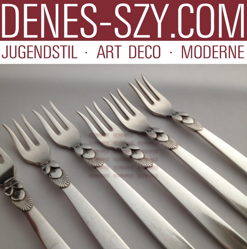 Georg Jensen silver cutlery, Cactus pattern Seafood fork