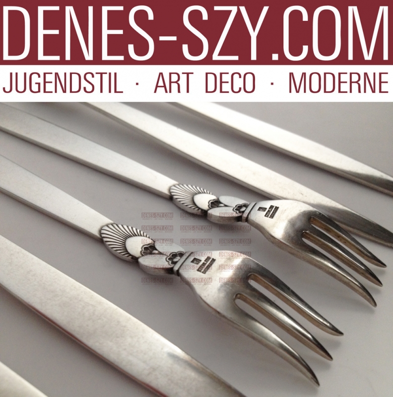 Georg Jensen silver cutlery, Cactus pattern Seafood fork