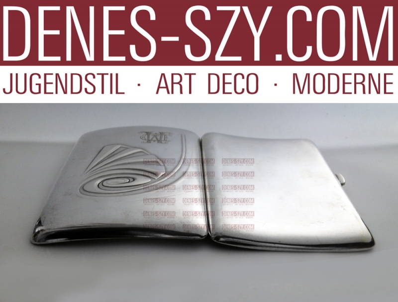 Patriz Huber large Art Nouveau silver case, Darmstadt 1901