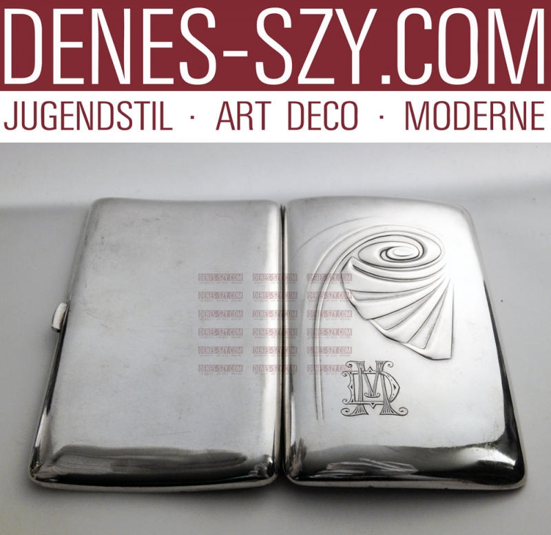 Patriz Huber large Art Nouveau silver case, Darmstadt 1901