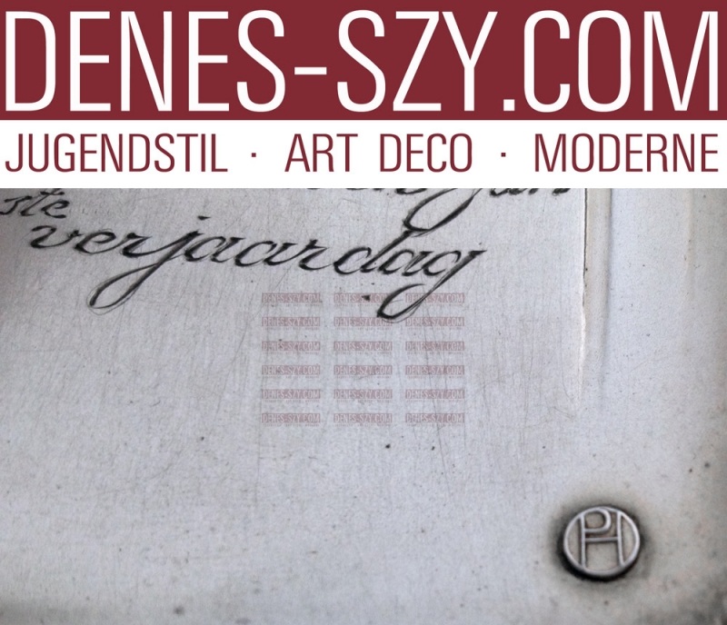 Étui Art Nouveau en argent, Conception: Patriz Huber 1901/02, Colonie d'artistes de Darmstadt, Allemagne, argent 800