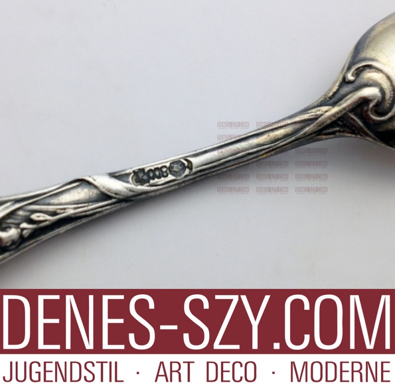 Bruckmann Iris pattern Salt spoon Design World Exhibition Paris 1900