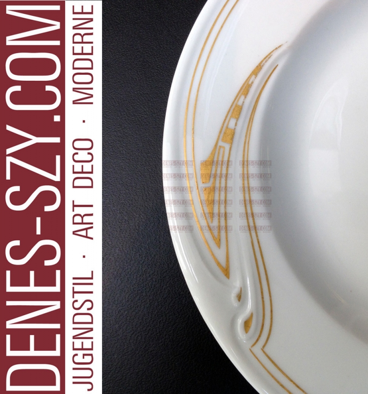 Henry van de Velde Art Nouveau porcelaine de Meissen 1900 Peitschenhieb assiette creuse