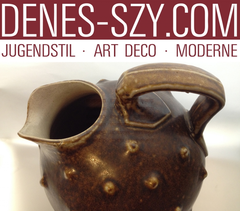 Jugendstil Steinzeug Wasserkrug Kastanie, R. Riemerschmid