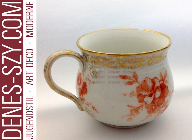 Pot de crème / tasse du service royal prussien Kaiser Wilhelm König von Preussen Exécution: KPM Berlin vers 1900/05, Marques: armoiries royales de la marque RW (alliage) Wilhelm Rex, marque de sceptre bleu sous glaçure u. marque orbe rouge