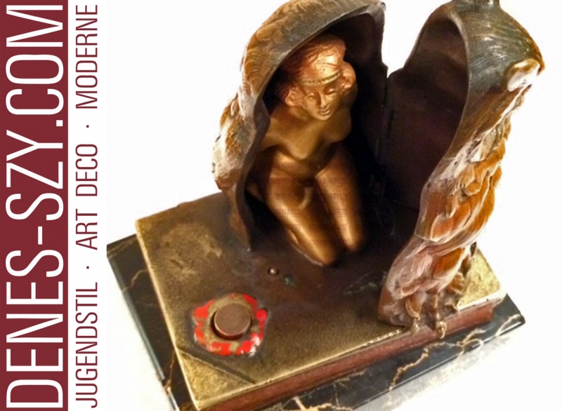 WIENER BRONZE, Erotica, VENUS in der EULE, Wien um 1900