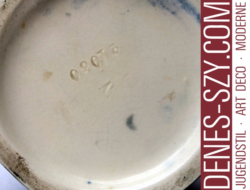 Landscape and Bat Art Nouveau Ceramic Vase Minton England 1900