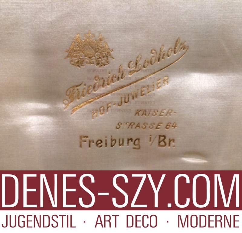 épandeurs de caviar d'argent Art Nouveau, couverts, Motif pommier, Heinrich Vogeler 1902 Brême,