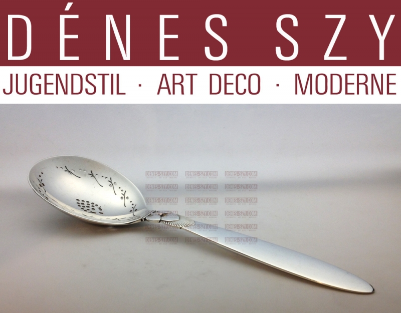 Georg Jensen Silber, KAKTUS #30, STREULÖFFEL ERDBEERLÖFFEL