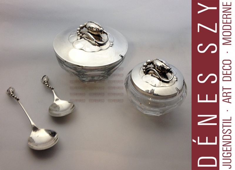 Georg Jensen silver, Blossom pattern #84, small preserve spoon,