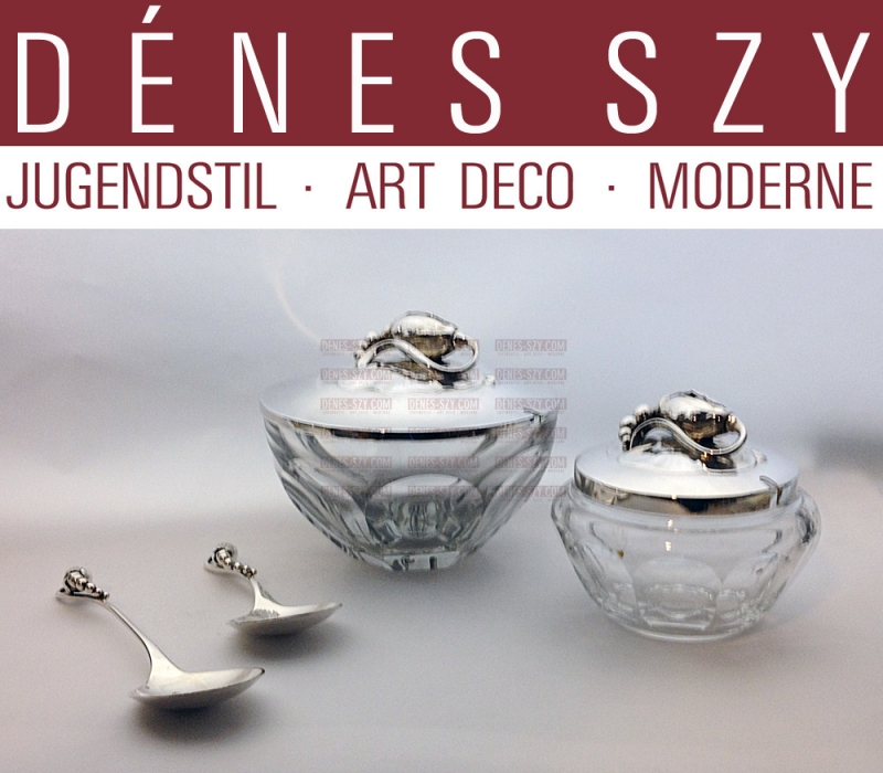 Cuillère à confiture longues 84, Couverts, couverts en argent,, Motif: Magnolia 84, Collection BLOSSOM, Conception: Georg Jensen 1919, Exécution: orfèvres Georg Jensen, Copenhague vers 1950, Danemark