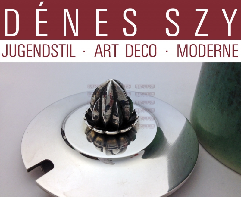 GEORG JENSEN SILBER SAXBO Art Deco Konfitürendose 363 B HN