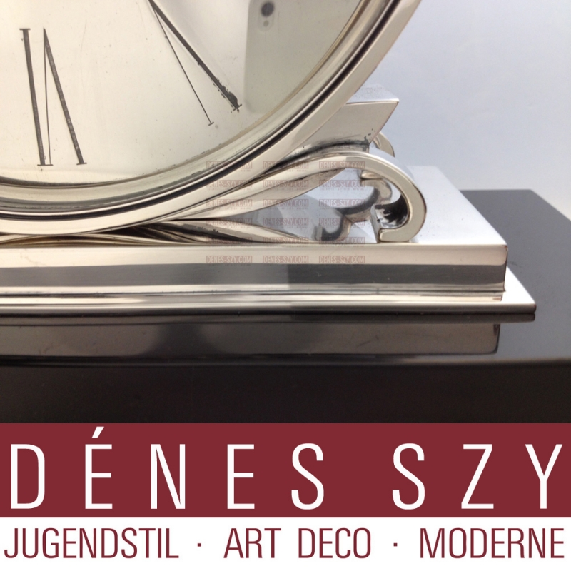 Georg Jensen silver table clock 910 by Harald Nielsen, Pyramid