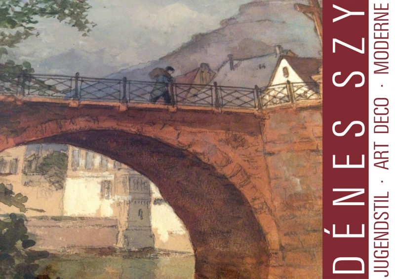 CARL RÜDELL: Bad Kreuznach, Aquarell 1914