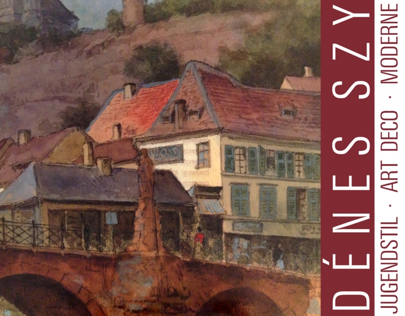 CARL RÜDELL: Bad Kreuznach, Aquarell 1914