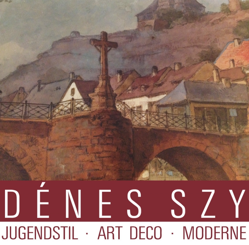 CARL RÜDELL: Bad Kreuznach, Aquarell 1914