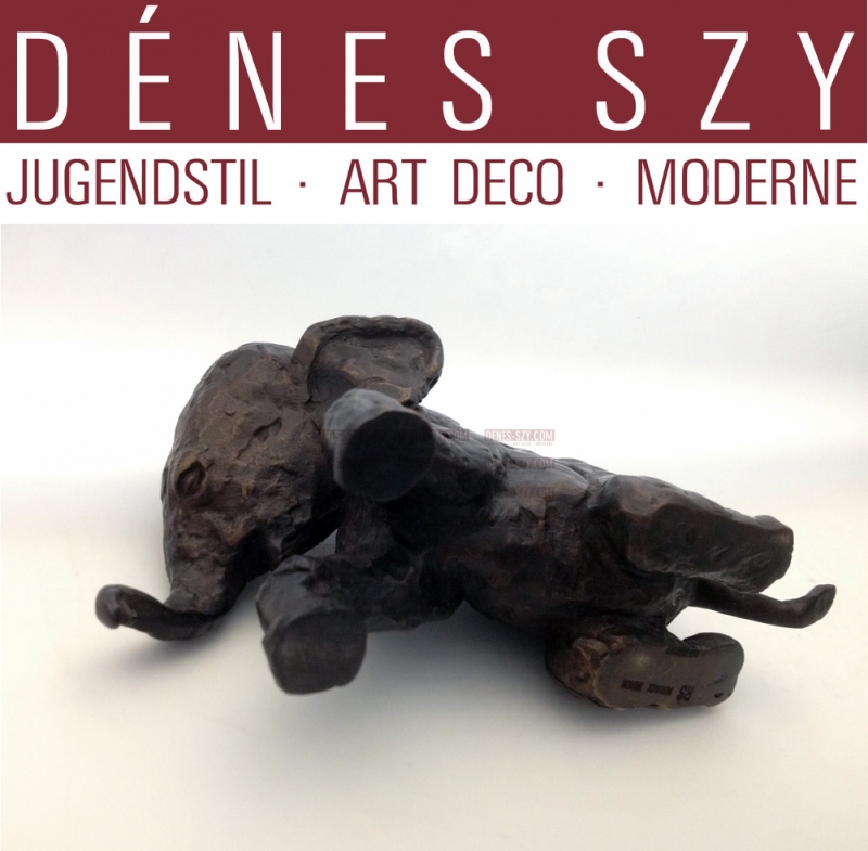 Renée Sintenis, bronze figure, Kneeling Elephant, Berlin