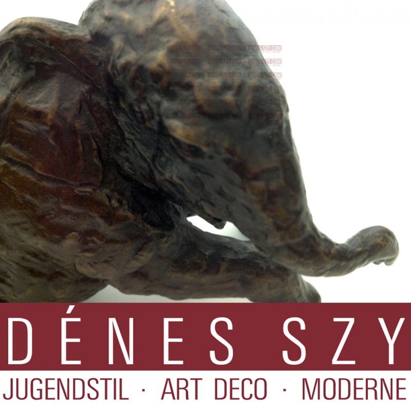 Renée Sintenis, bronze figure, Kneeling Elephant, Berlin