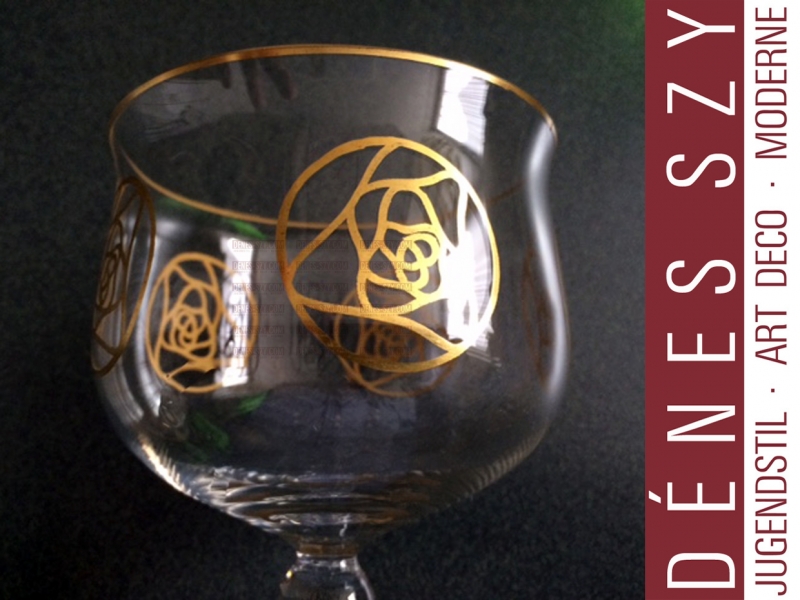 Hans Christiansen, verre Art Nouveau, décoration en verre Rose de Darmstadt