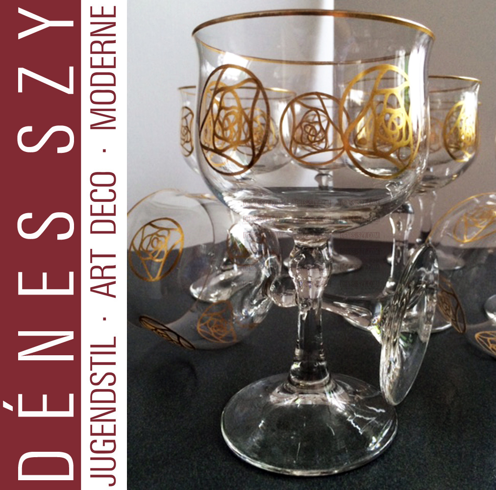 Hans Christiansen, verre Art Nouveau, décoration en verre Rose de Darmstadt