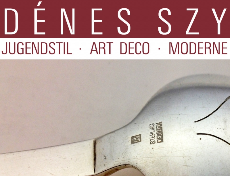 cucchiaio da fragola di Georg Jensen posate argento collezione rilievo