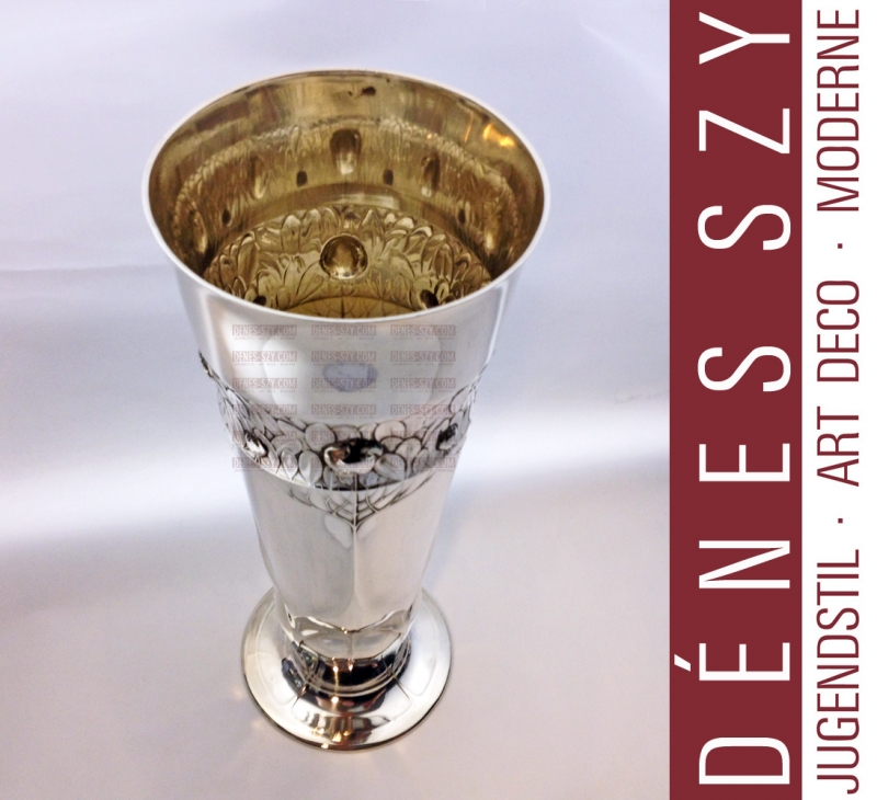 Orivit Cologne, German Navy Art Nouveau silver vase, trophy 81