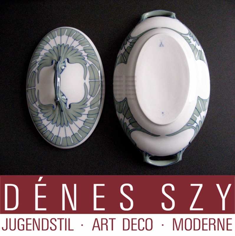 terrina da ragù in porcellana liberty di Meissen 1901