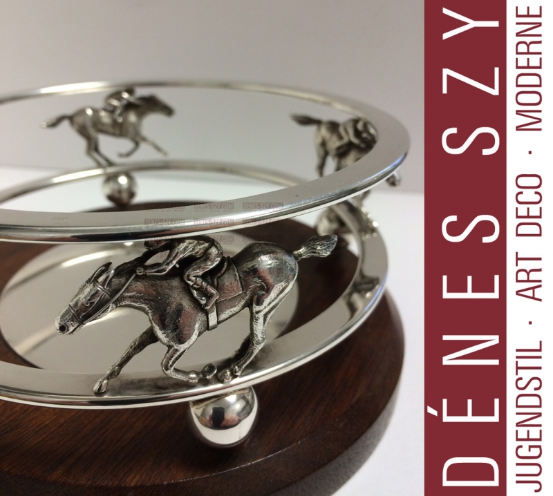 Jockey horse race sterling silver vine coaster london