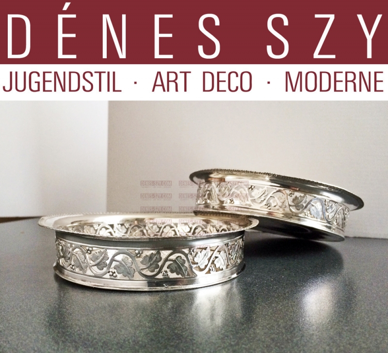 Biedermeier Silber Paar Flaschenhalter ITALIEN MAILAND 1840