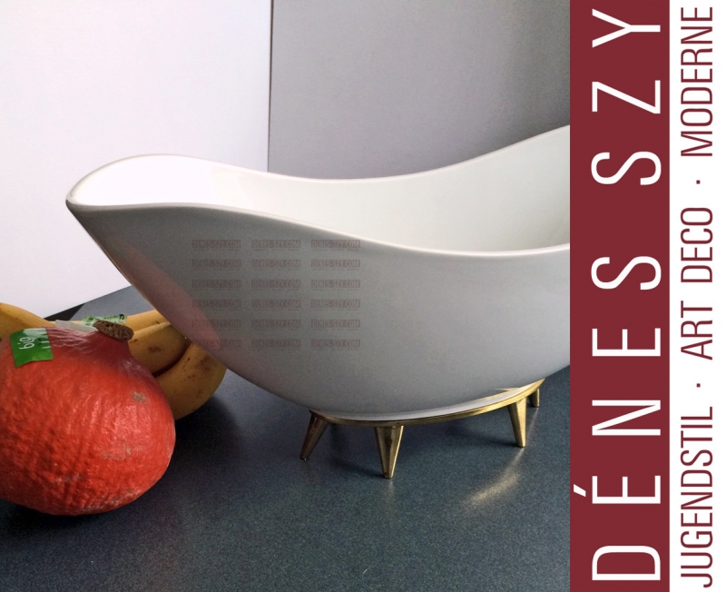 XXL Mid-Century german KPM Berlin Bauhaus porcelain fruit bowl