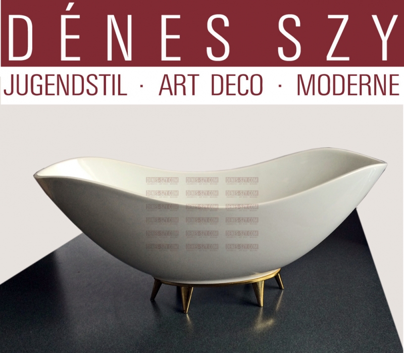 XXL Mid-Century german KPM Berlin Bauhaus porcelain fruit bowl