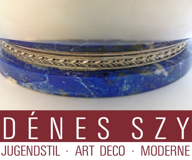 C G Hallberg Stockholm Bol Art Déco en argent avec lapis lazuli