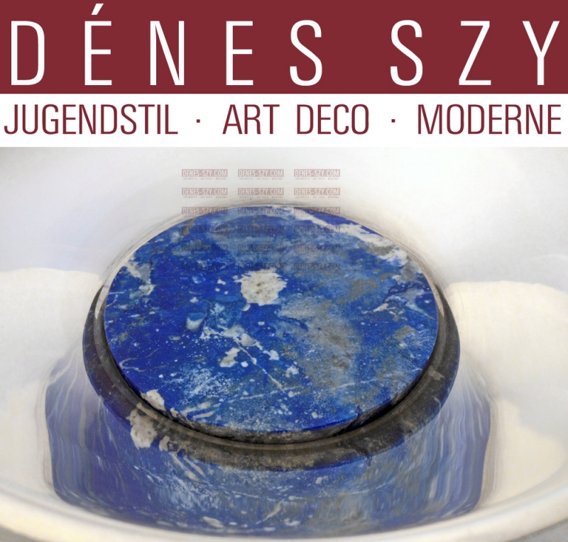 C G Hallberg Stockholm Bol Art Déco en argent avec lapis lazuli