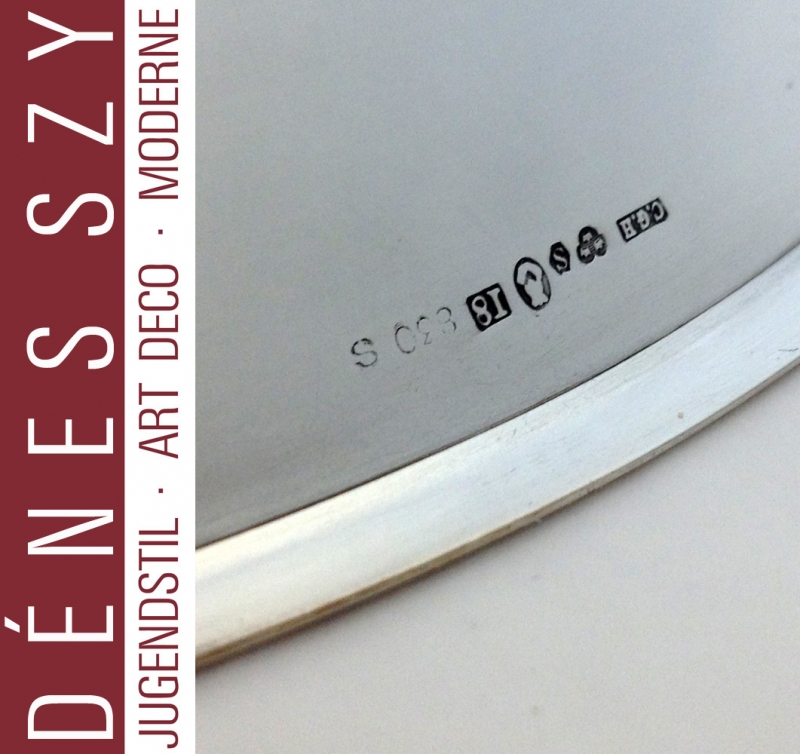 C G Hallberg Stockholm Bol Art Déco en argent avec lapis lazuli