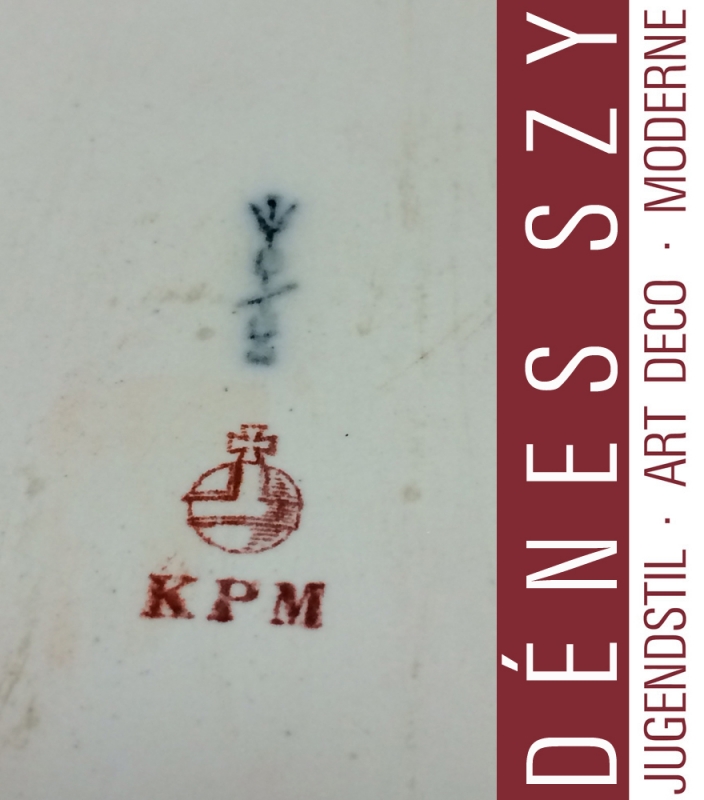 HOCHZEITSZUG ++ KPM Berlin Porzellan JARDINIERE Gold gehöht 1911